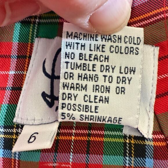 Vtg Lilly Pulitzer Red Plaid Skirt Skort Belt White Label Sz 6 Short Schoolgirl - Picture 6 of 9